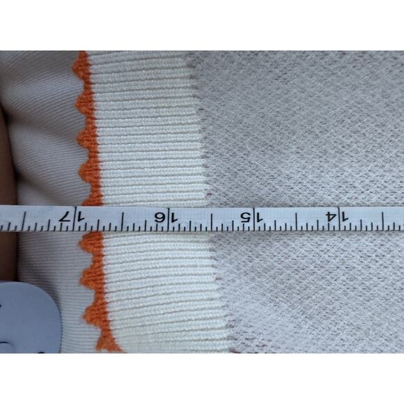 NWOT Vintage Sweater Vest Orange Print Pullover Hipster - Picture 5 of 5